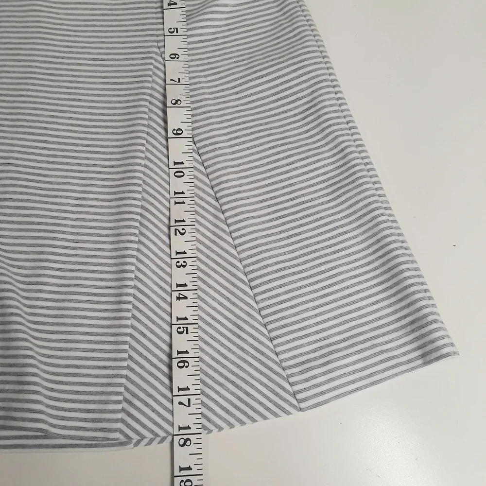 MICHAEL Michael Kors Large Skater White and Gray Striped Skirt
